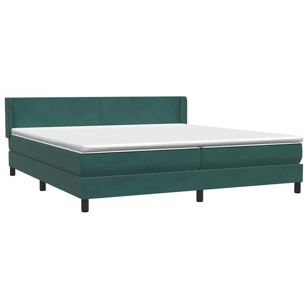 vidaXL Sommier &agrave; lattes de lit et matelas vert fonc&eacute; 200x210cm velours