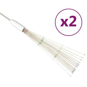 vidaXL Feux d'artifice No&euml;l d'ext&eacute;rieur 2 pcs Multicolore 20cm 280 LED