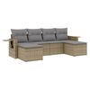 vidaXL Salon de jardin avec coussins 6 pcs beige r&eacute;sine tress&eacute;e