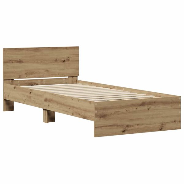 vidaXL Cadre de lit Ch&ecirc;ne artisanal 75 x 190 cm Bois d'ing&eacute;nierie