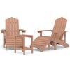 vidaXL Chaises de jardin Adirondack repose-pied et table PEHD Marron