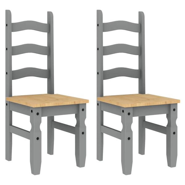 vidaXL Ensemble &agrave; manger Panama 3 pcs gris bois de pin massif