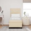 vidaXL Lit &agrave; ressorts avec matelas Cr&egrave;me 80 x 200 cm tissu