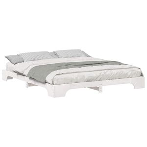 vidaXL Cadre de lit Blanc 180 x 210 cm Pin massif
