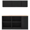 vidaXL Armoires de garage 6 pcs noir bois d'ing&eacute;nierie