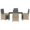 vidaXL Ensemble de salle &agrave; manger pour jardin 5 pcs Beige polyrotin