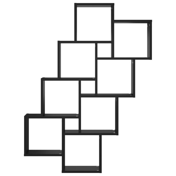 vidaXL &Eacute;tag&egrave;re murale cube Noir 90x15x119 cm Bois d&rsquo;ing&eacute;nierie