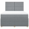vidaXL Sommier &agrave; lattes de lit avec matelas Gris clair 140x190cm Tissu