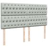 vidaXL Sommier &agrave; lattes de lit et matelas Gris clair 200x200cm Velours
