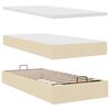 VidaXL Cadre de lit ottoman avec matelas cr&egrave;me 160x200 cm tissu