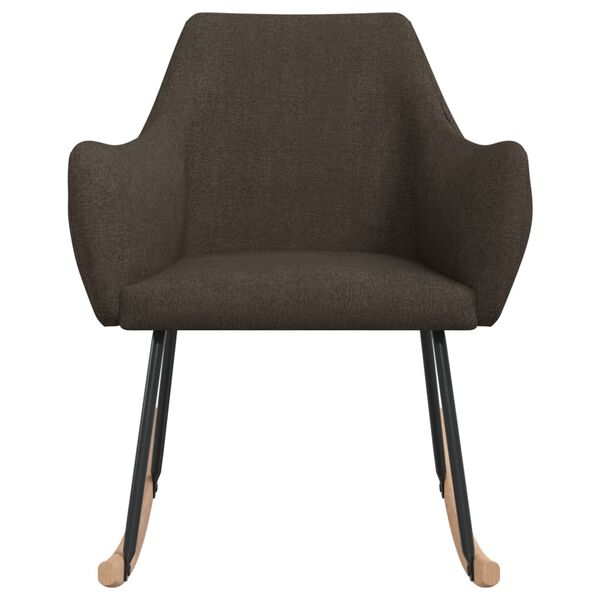 vidaXL Chaise &agrave; bascule Marron fonc&eacute; Tissu