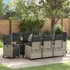 vidaXL Ensemble de salle &agrave; manger pour jardin 9 pcs Gris clair