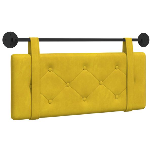 vidaXL T&ecirc;te de lit suspendue Jaune 110 x 55 x 5 cm Velours