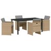 vidaXL Ensemble de salle &agrave; manger pour jardin 5 pc Beige polyrotin