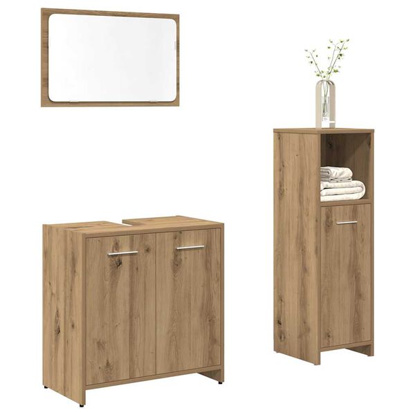 vidaXL Ensemble de meubles salle de bain 3 pcs bois d'ingénierie