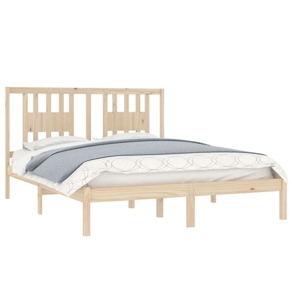 vidaXL Cadre de lit Bois de pin massif 160x200 cm