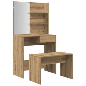 vidaXL Ensemble de coiffeuse ch&ecirc;ne artisanal bois ing&eacute;nierie