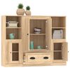 vidaXL Buffets 3 pcs ch&ecirc;ne sonoma bois d'ing&eacute;nierie
