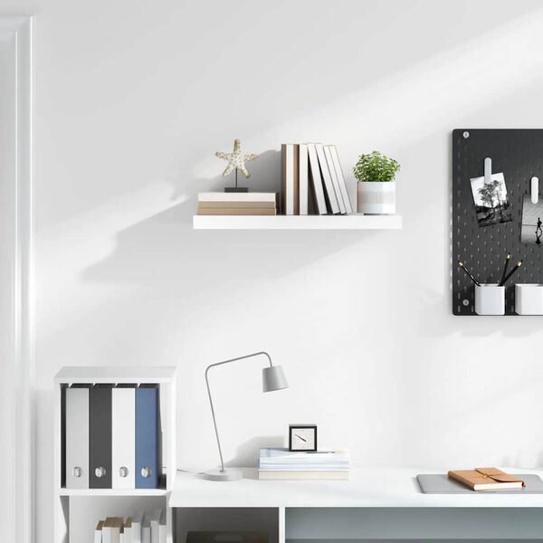 vidaXL &Eacute;tag&egrave;re murale flottante Blanc brillant 60x23,5x3,8 cm MDF