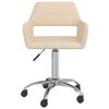 vidaXL Chaises pivotantes &agrave; manger lot de 4 cr&egrave;me tissu