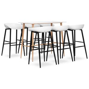 vidaXL Ensemble de bar 7 pcs Blanc