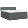 vidaXL Lit boxspring avec matelas Gris fonc&eacute; 200 x 200 cm Tissu