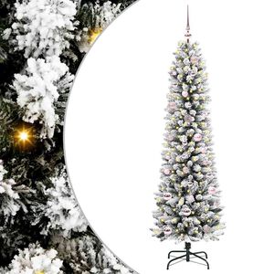 vidaXL Sapin de No&euml;l artificiel avec 150 LED Vert et blanc 150 cm