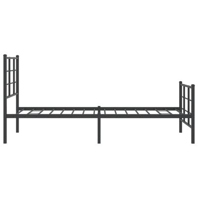 vidaXL Cadre de lit métal sans matelas avec pied de lit noir 75x190 cm