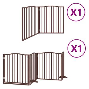 vidaXL Barri&egrave;re pour chien avec porte pliable 6 panneaux bois peuplier