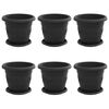 vidaXL Pots de plantes 6 pc Noir &Oslash; 22 x 18 cm Plastique