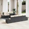vidaXL Ensemble de Canap&eacute;s avec coussin 8 pcs Noir et Cr&egrave;me polyrotin