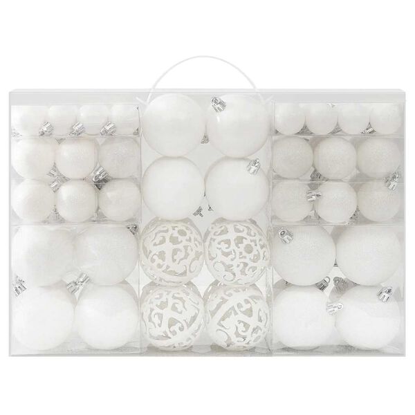 vidaXL Ensemble de boules de Noël 100 pcs Blanc