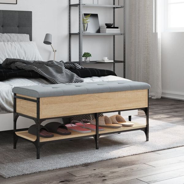 vidaXL Banc &agrave; chaussures ch&ecirc;ne sonoma 102x42x45 cm bois d'ing&eacute;nierie