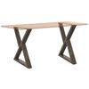 vidaXL Pieds de table &agrave; manger 2 pi&egrave;ces Acier naturel 70 x (72-73,3) cm Acier