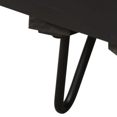 vidaXL Table de chevet avec front en laiton 40x30x50cm Manguier massif