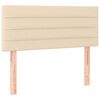 vidaXL Sommier &agrave; lattes de lit matelas et LED cr&egrave;me 120x190 cm tissu