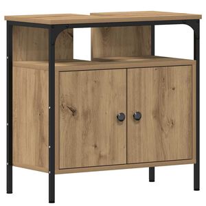vidaXL Armoire lavabo de salle de bain ch&ecirc;ne artisanal 60x30x60 cm