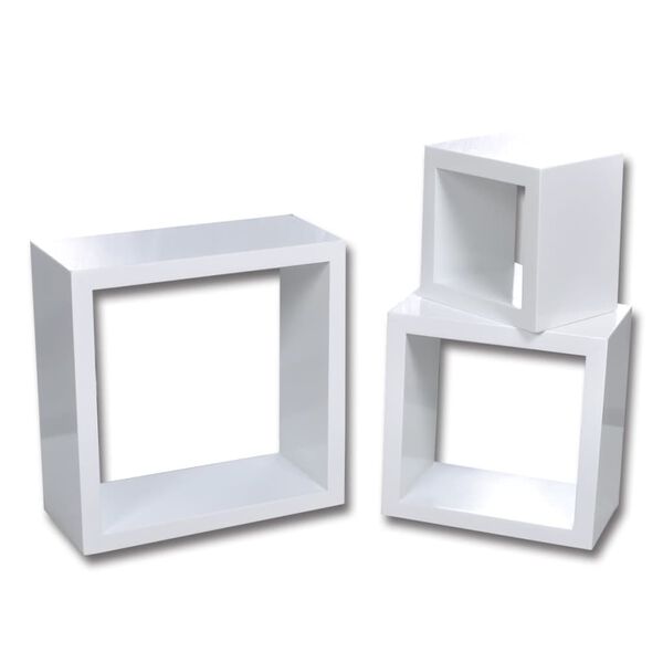vidaXL &Eacute;tag&egrave;res murales sous forme de cube 6 pcs Blanc
