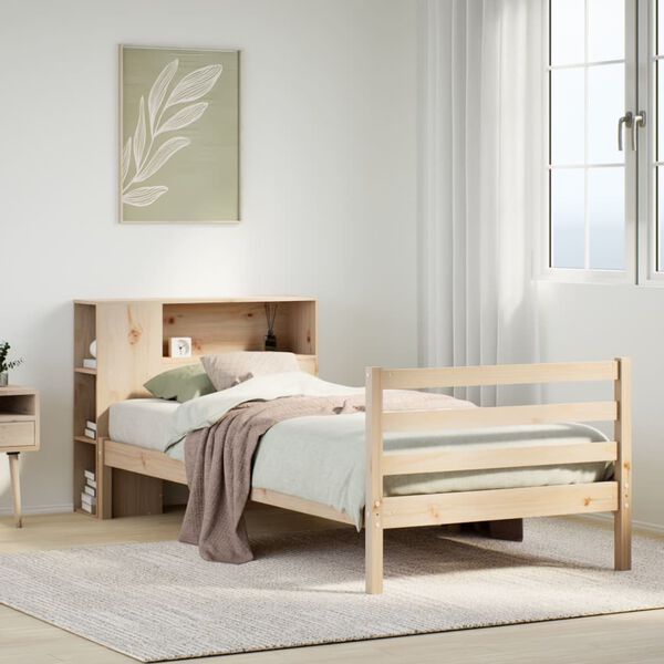 vidaXL Lit biblioth&egrave;que sans matelas 90x200 cm bois de pin massif