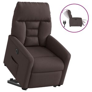 vidaXL Fauteuil inclinable &eacute;lectrique marron fonc&eacute; tissu