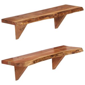 vidaXL &Eacute;tag&egrave;res murales 2 pcs 60x20x18 cm Bois d'acacia massif