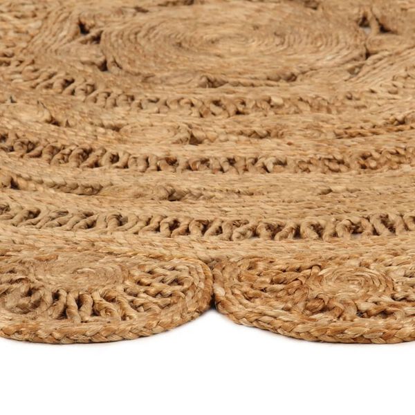 vidaXL Tapis Jute tress&eacute; &agrave; la main 180 cm Rond