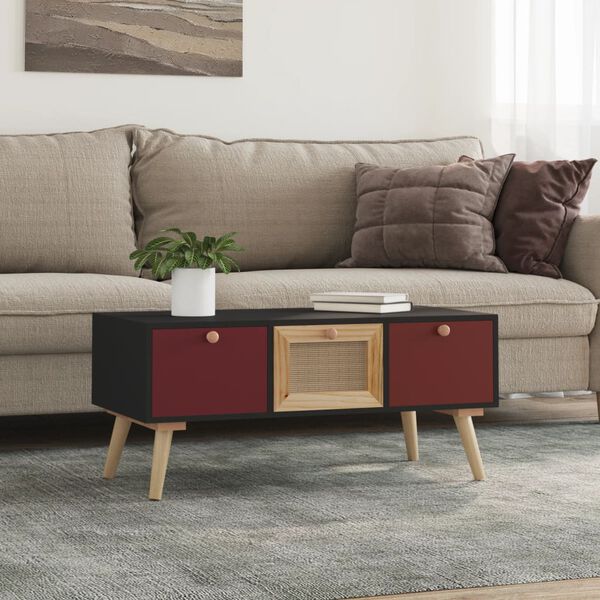 vidaXL Table basse avec tiroirs 80x40x35,5 cm bois d'ing&eacute;nierie