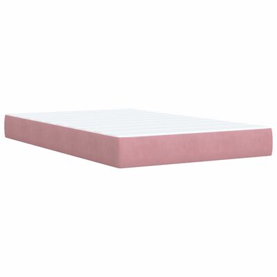 vidaXL Sommier à lattes de lit avec matelas Rose 120x200 cm Velours