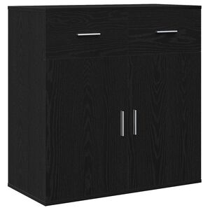 vidaXL Buffet Ch&ecirc;ne noir 78 x 38 x 80 cm Bois d'ing&eacute;nierie
