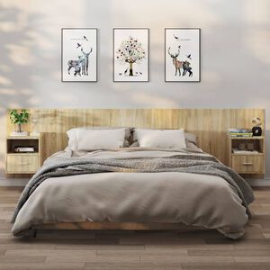 vidaXL Tables de chevet murales 2 pcs Ch&ecirc;ne sonoma