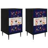 vidaXL Table de chevet MAINZ 2 pc Ch&ecirc;ne noir 36 x 33 x 61 cm