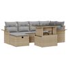 vidaXL Ensemble de canap&eacute; de jardin avec coussin 7 pcs Beige polyrotin
