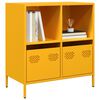 vidaXL Buffet jaune moutarde 68x39x73,5 cm acier lamin&eacute; &agrave; froid