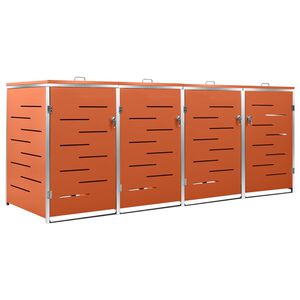 vidaXL Abri pour quatre poubelles 276,5x77,5x115 cm Inox